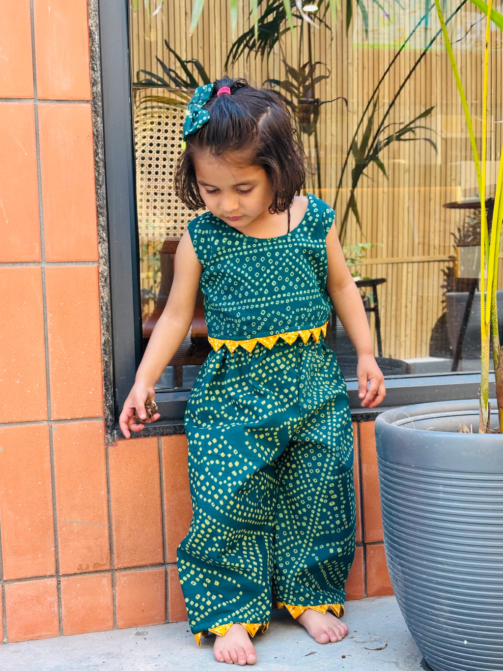 Nanha Bandhej Co-ord Set💚
