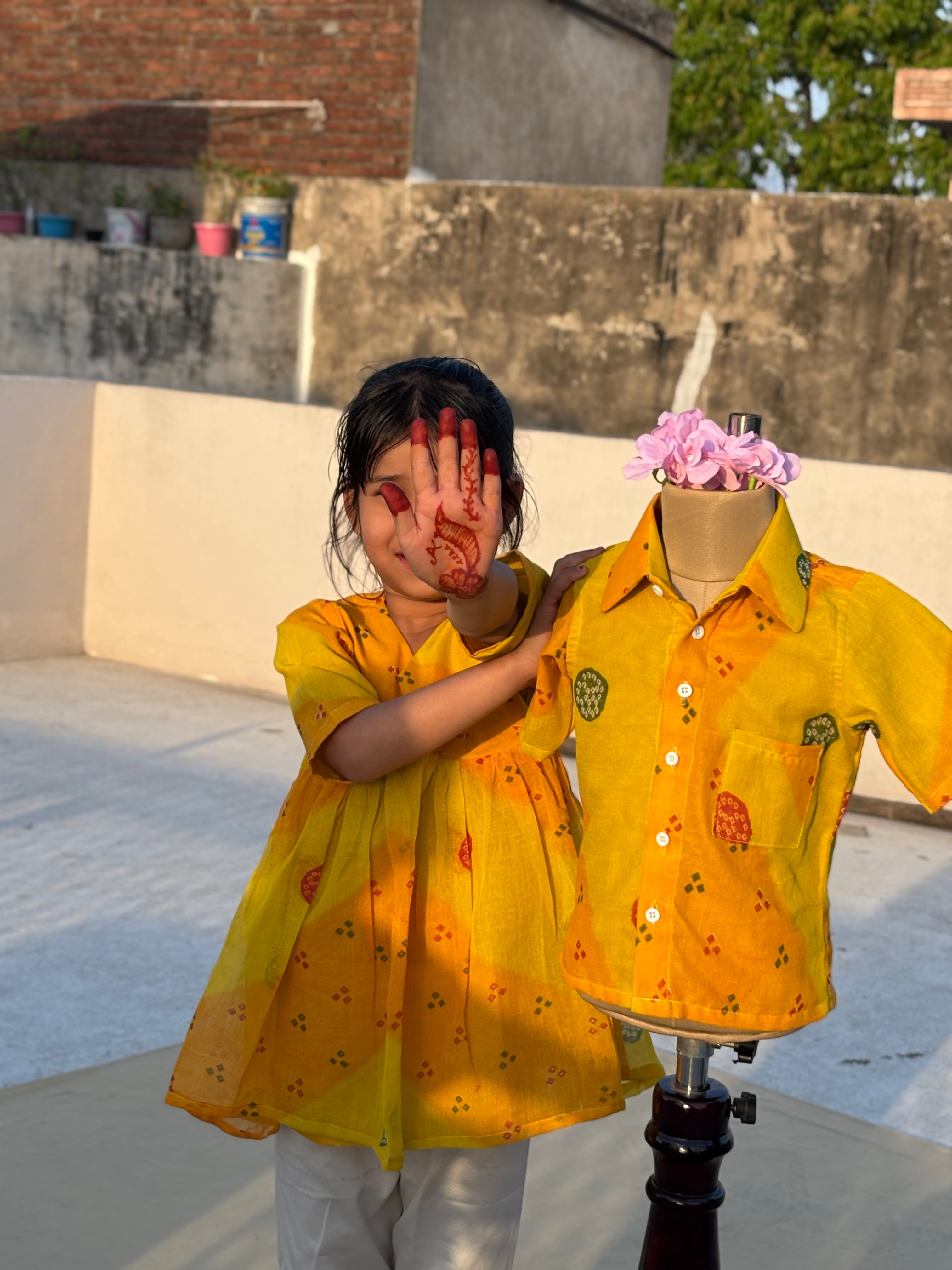 Haldi Bandhej Set