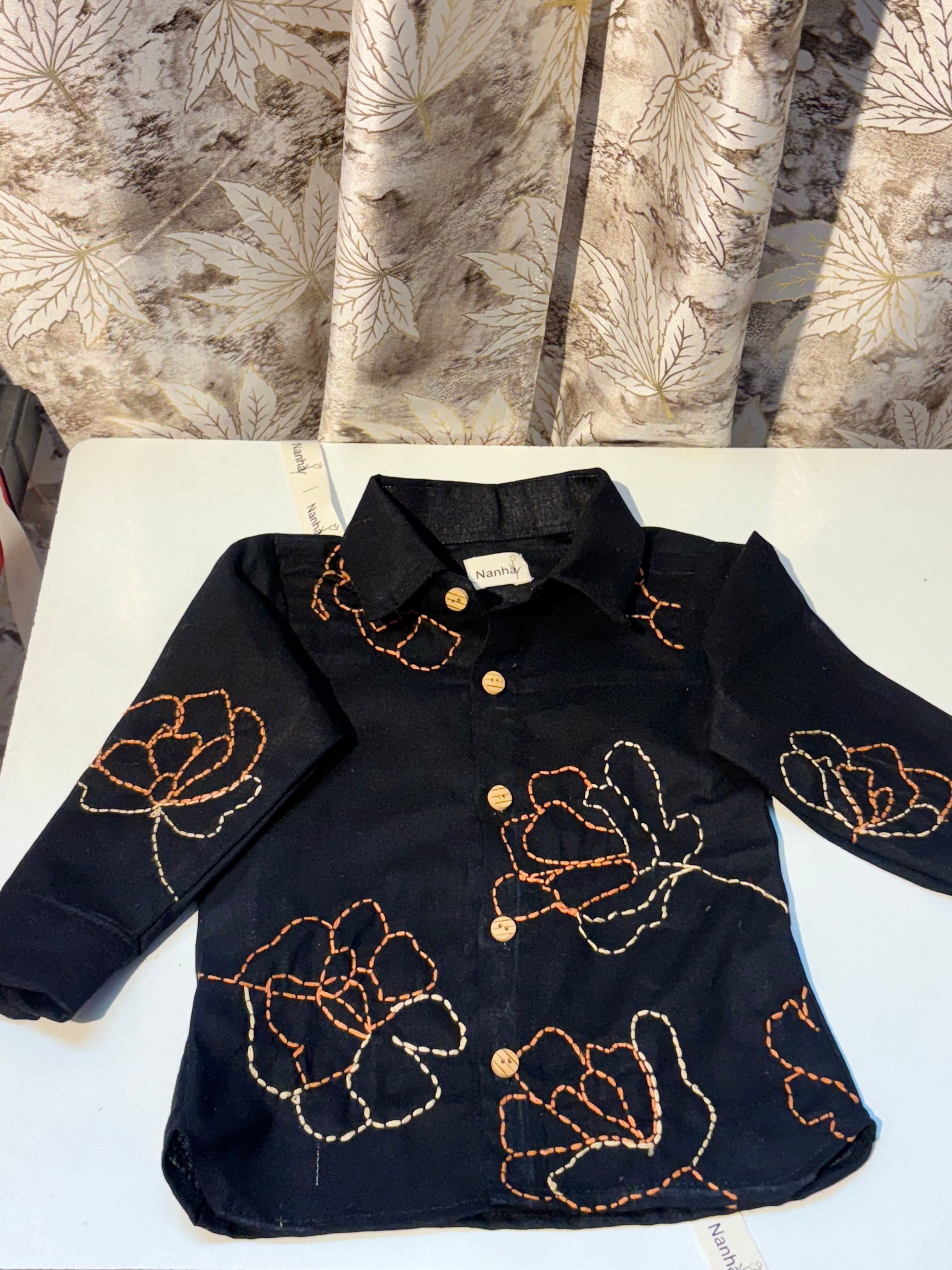 Black Flower Leaf (Full Sleeve)